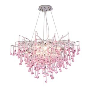 Modern Pink Chandelier For Living Room, Bedroom 23.6"